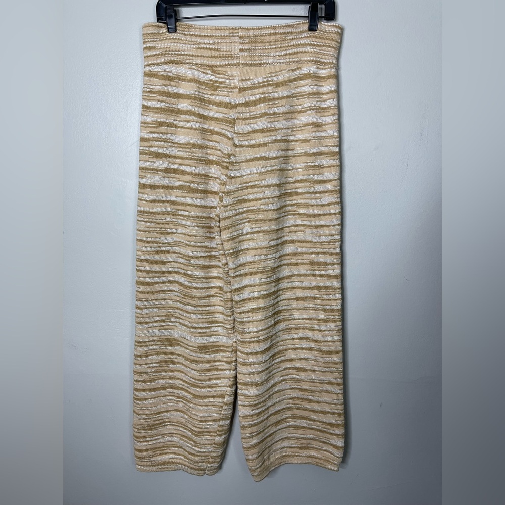 Veronica Beard NWOT Len Neutral Space-Dyed Knit Pants in Camel Wide Leg Barrel L - Picture 9 of 15